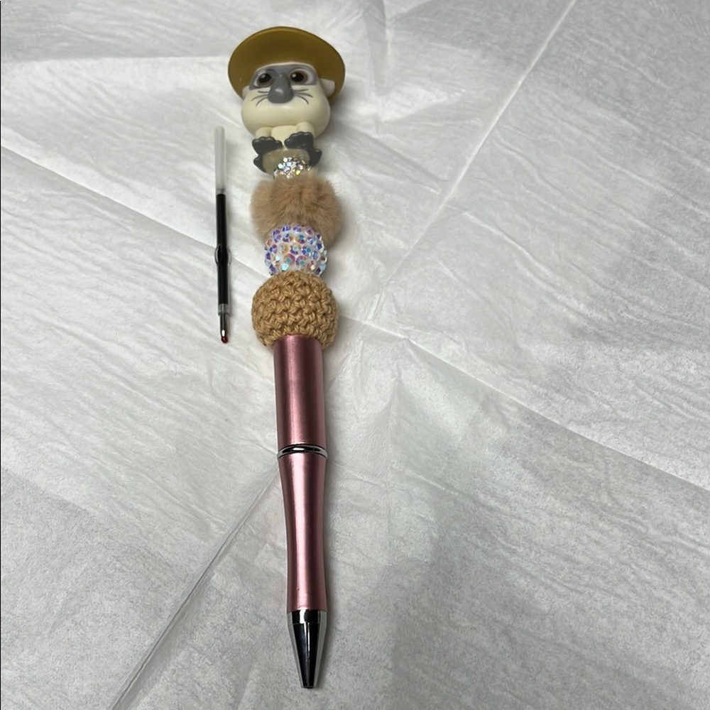 Cute Otter Themed Pen with Pink and Brown Accents
